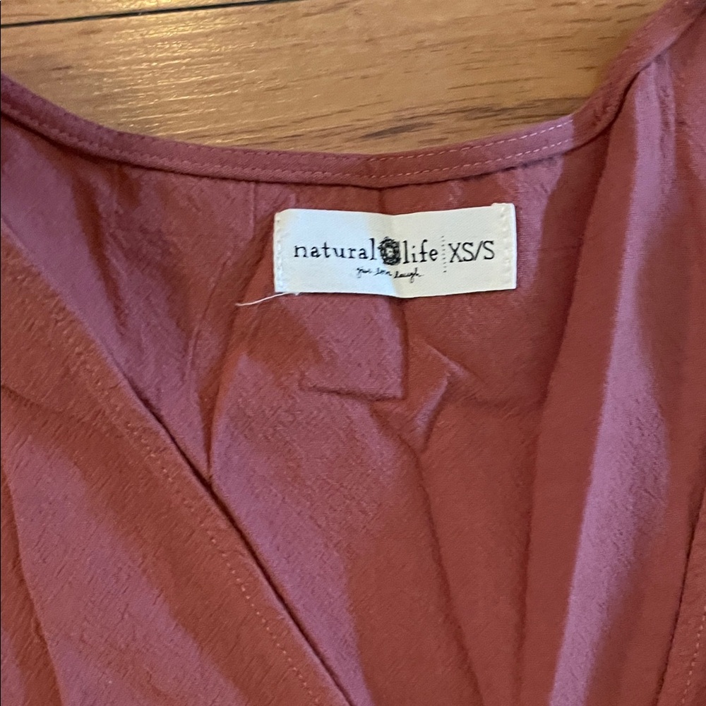 Natural Life Mauve Button-Down Midi Dress - Picture 2 of 2
